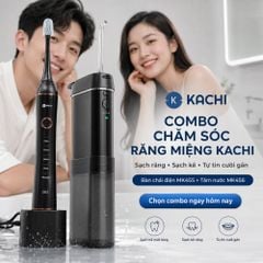 COMBO chăm sóc răng miệng toàn diện: bàn chải điện làm sạch bề mặt răng + tăm nước làm sạch kẽ răng