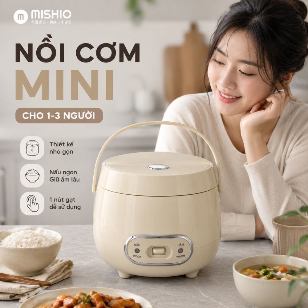 Hình ảnh chi tiết: Nồi cơm điện 1.2L Mishio MK387