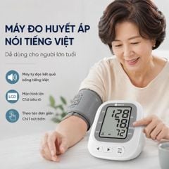 Máy đo huyết áp bắp tay Kachi JN-163B MK | Trợ lý AI đọc kết quả tiếng Việt | Hỗ trợ người cao tuổi mắt kém