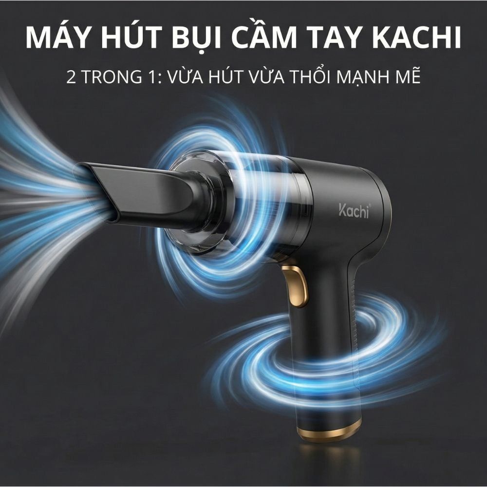 Máy Thổi Bụi vệ sinh Không Dây Kachi MK367 kèm phụ kiện hút bụi
