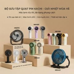 Quạt cầm tay mini Kachi MK400 pin khoẻ 100 cấp độ gió