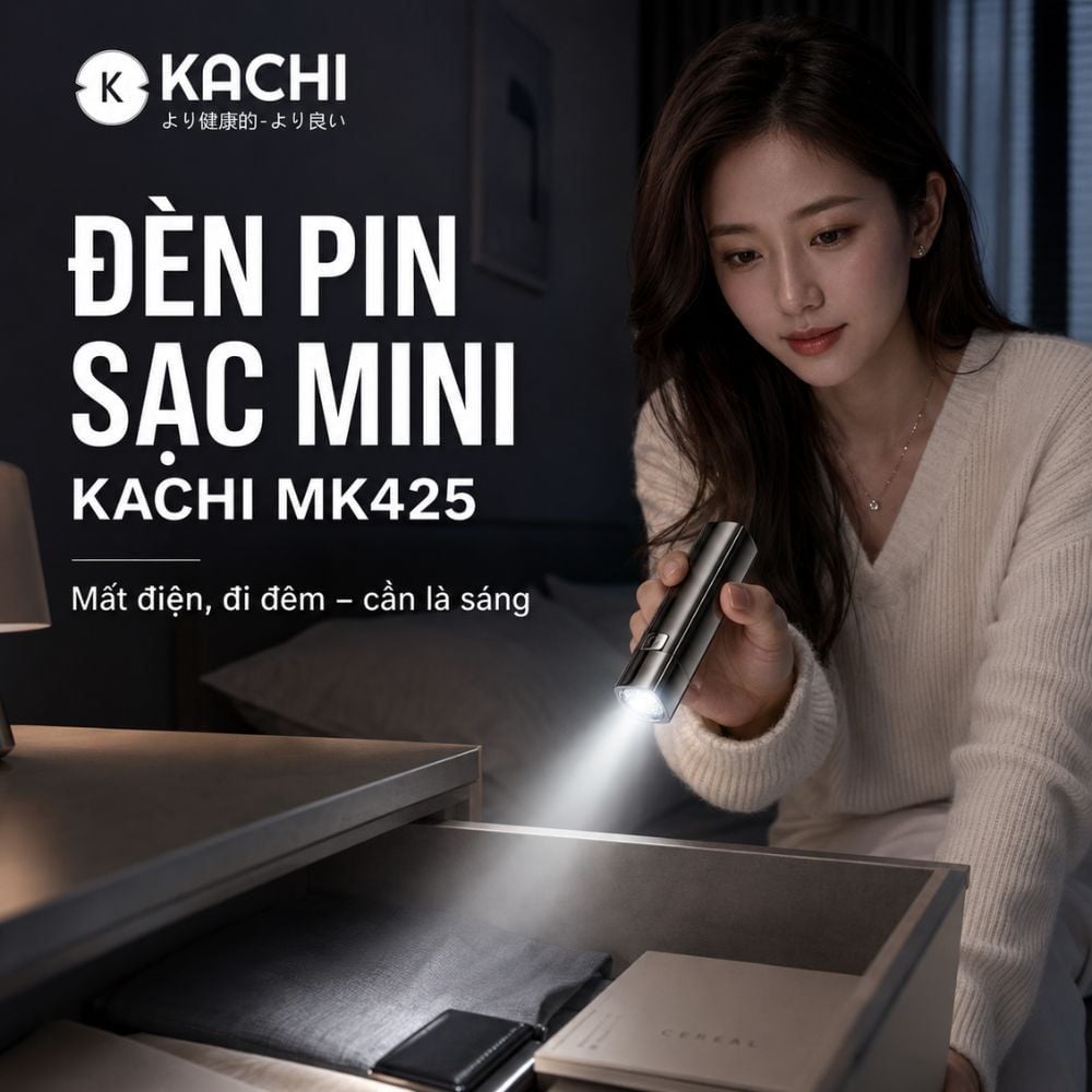 Hình ảnh chi tiết: Đèn Pin Sạc Đa Năng Kachi MK425: Soi Rọi Mọi Hành Trình, Bừng Sáng Mọi Cuộc Vui
