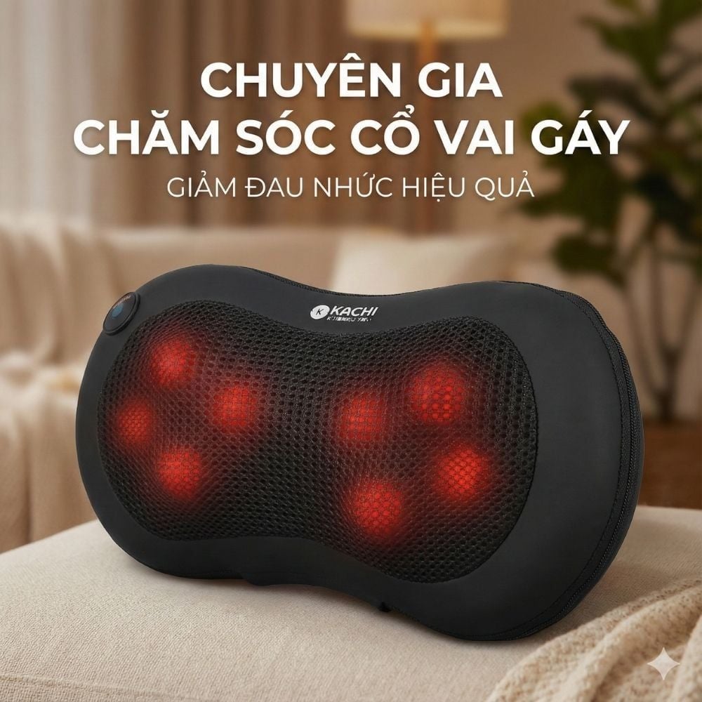 Gối massage không dây Kachi dòng cao cấp MK343 - New