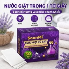 Nước Giặt Cô Đặc SoonMi Hương Lavender - Công Nghệ Giặt Tẩy Thế Hệ Mới (Hộp 30 Tờ) MK