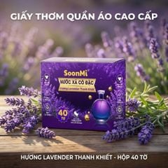 Nước xả cô đặc - Giấy Thơm Quần Áo SoonMi Hương Lavender - Nước Xả Cô Đặc Cho Máy Sấy (Hộp 40 Tờ) MK