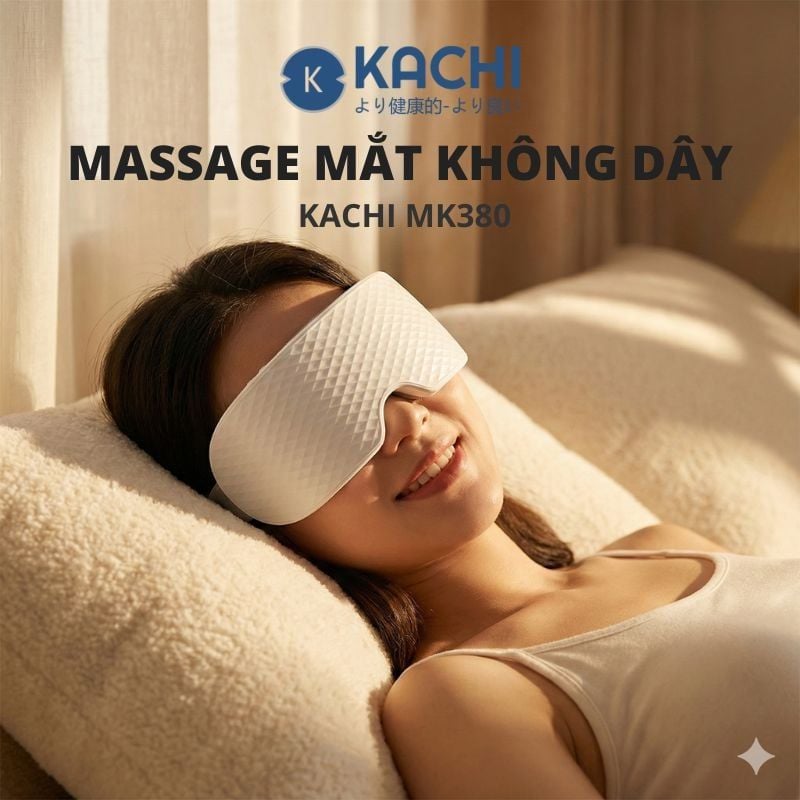 Máy massage mắt 16 đầu rung KACHI MK380 phun sương thư giãn