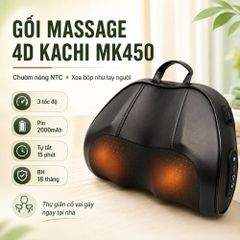 Gối Massage Cổ Vai Gáy Kachi MK450 – Công Nghệ Massage 4D Chườm Nóng