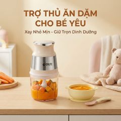 Máy Xay Mini Mishio MK389 - Dung Tích 0.8L, Xay Đồ Ăn Dặm, Gia Vị, Đồ Khô, Công Suất 250W Mạnh Mẽ