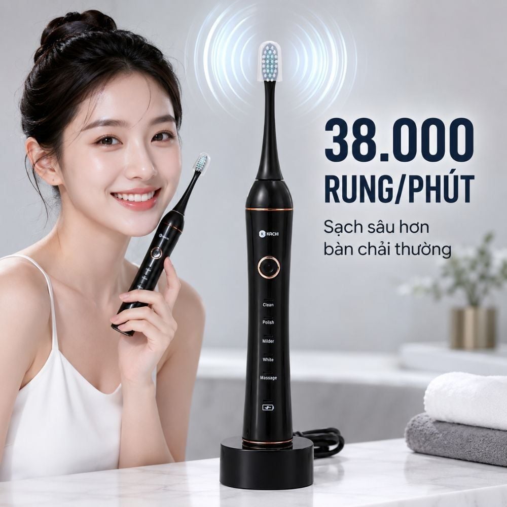 Bàn chải điện Kachi MK455 rung sóng âm dòng cao cấp