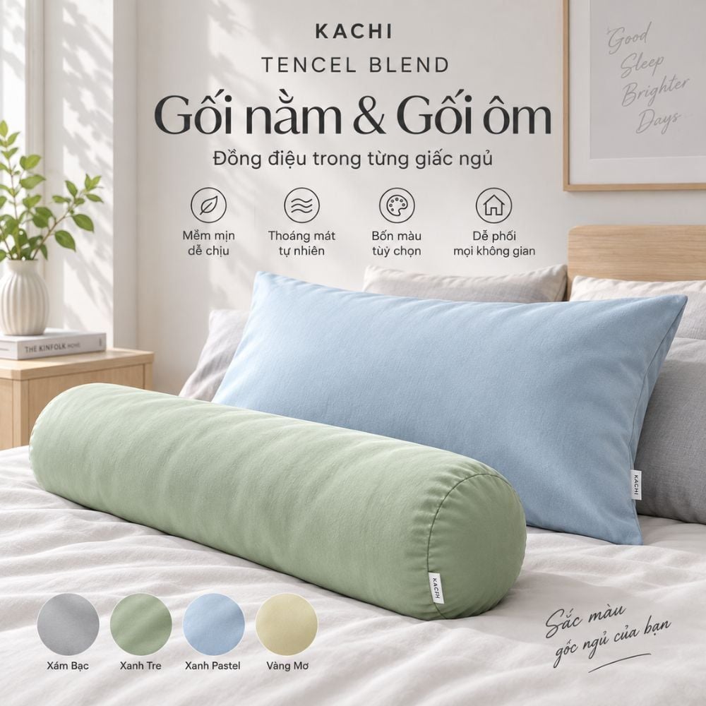Vỏ gối Kachi Tencel Blend MK476/MK480 – hình ảnh chi tiết 1