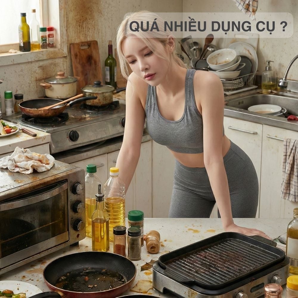 Nồi Chiên Không Dầu Kèm Vỉ Nướng 2-in-1 Mishio MK407: Nâng Tầm Món Ngon, Tiện Lợi Vượt Trội