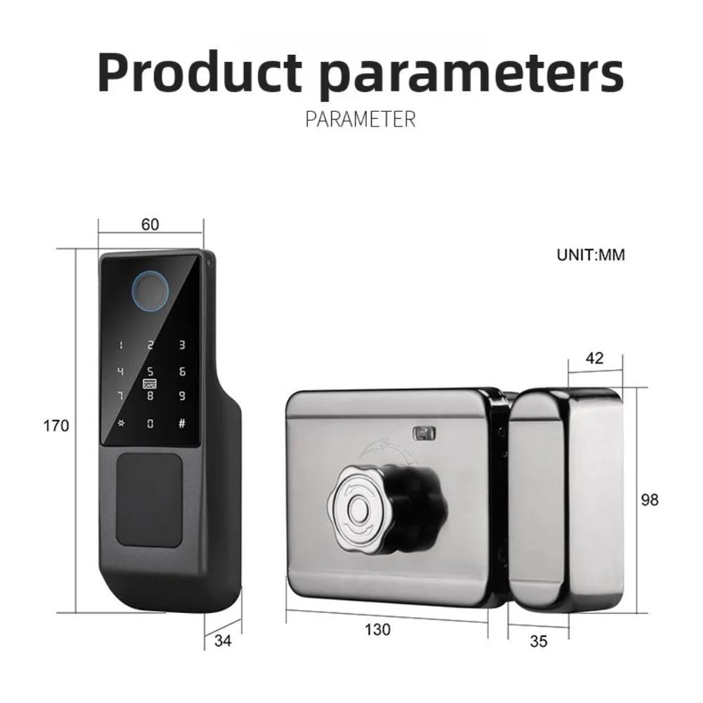 Khóa Cổng Vân Tay Kachi MK46 Cho Cổng Sắt Ngoài Trời (App Tuya) – Giải Pháp An Ninh 