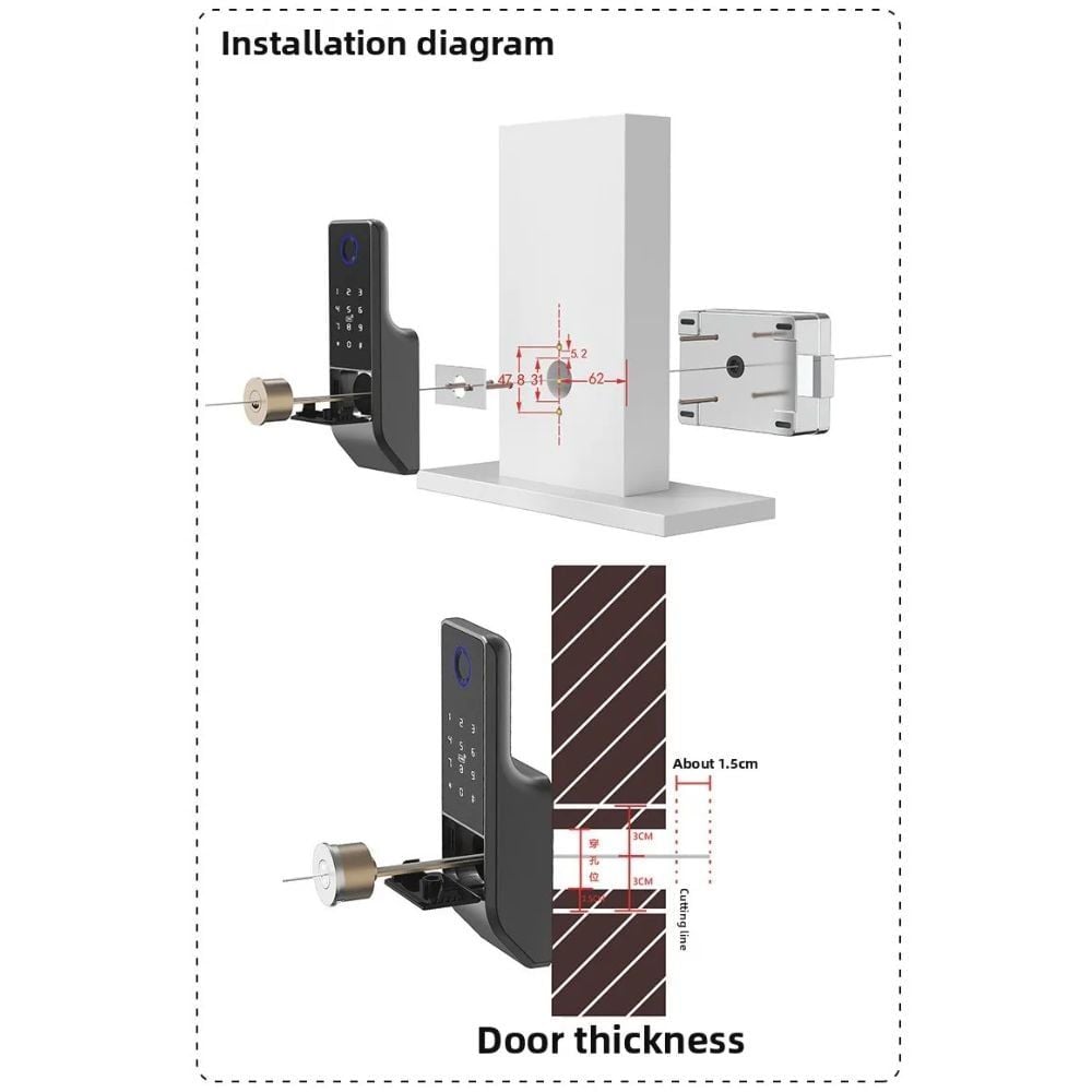 Khóa Cổng Vân Tay Kachi MK46 Cho Cổng Sắt Ngoài Trời (App Tuya) – Giải Pháp An Ninh 