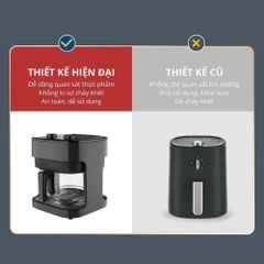 Nồi chiên không dầu thủy tinh Mishio MK373 | Dung tích 7 lít lòng nồi không bong tróc gỉ sét