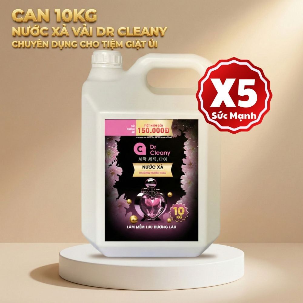 Nước xả Dr Cleany 10KG (Đen) - Lưu Hương Lâu, Mềm Vải | Chuyên Dụng Giặt Ủi MK
