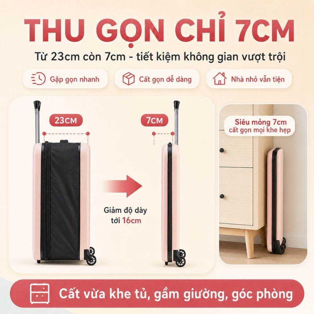Vali Du Lịch Xếp Gọn MK356 24 Inch – Gọn Khi Cất, Tiện Khi Đi