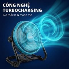 Quạt Để Bàn Tích Điện Kachi MK443 – Gió Turbo Mạnh Mẽ, Xoay 360 Độ, Thiết Kế Di Động Đa Năng