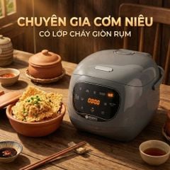 Nồi cơm điện lòng sứ dưỡng sinh Mishio MK365 chống dính tự nhiên trọn đời không bong tróc