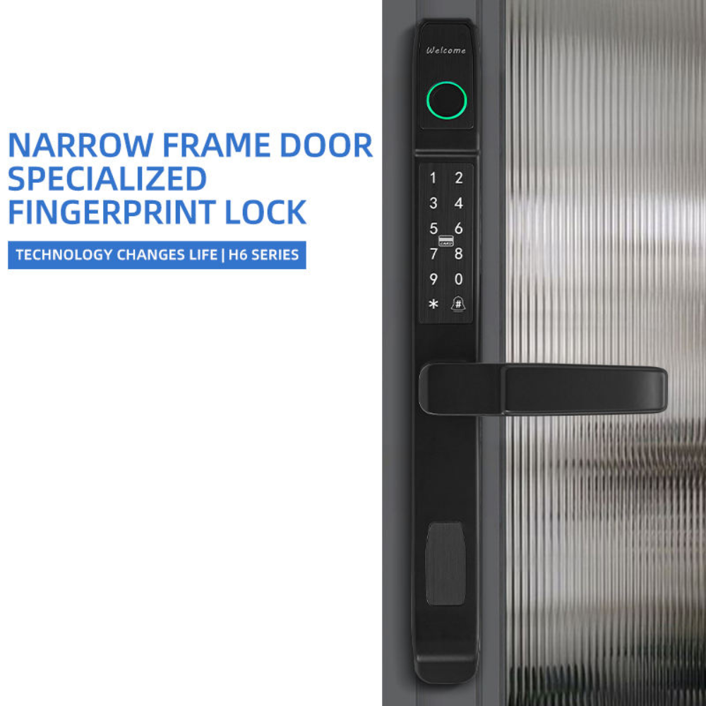 Khóa Thông Minh Kachi MK42 - Chuyên Dụng Cửa Nhôm Xingfa, Cửa Kính | Mở Khóa Qua App Tuya, Vân Tay, Thẻ Từ | Chống Nước IP65