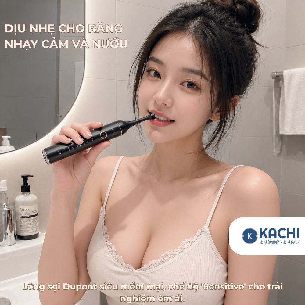 Bàn chải điện Kachi MK455 rung sóng âm dòng cao cấp