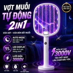 Vợt Bắt Muỗi Tự Động Kachi MK462 – Tích Hợp Đèn Bắt Muỗi, Màn Hình LED Thông Minh