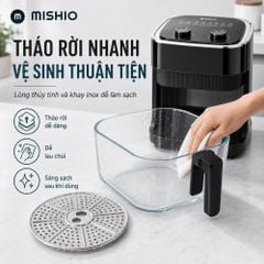 Nồi chiên không dầu thủy tinh Mishio MK373 | Dung tích 7 lít lòng nồi không bong tróc gỉ sét