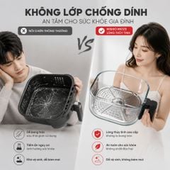 Nồi chiên không dầu thủy tinh Mishio MK373 | Dung tích 7 lít lòng nồi không bong tróc gỉ sét