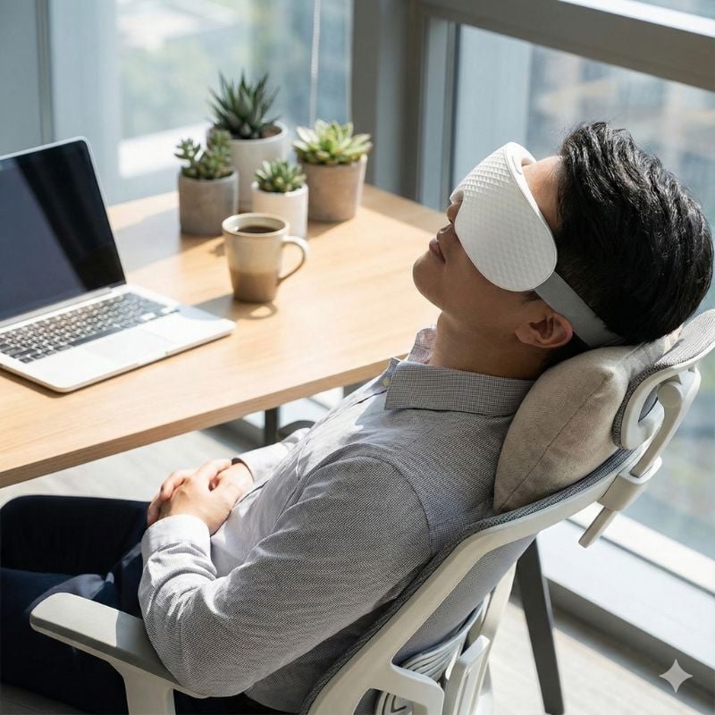 Máy massage mắt 16 đầu rung KACHI MK380 phun sương thư giãn