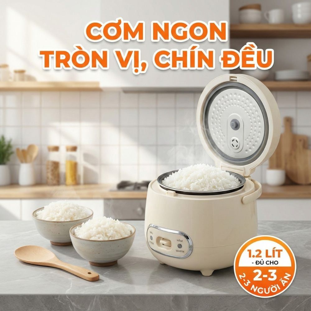 Nồi cơm điện 1.2L Mishio MK387