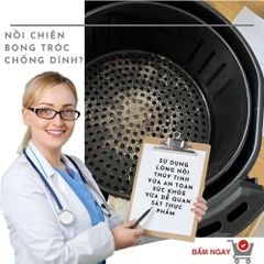 Nồi chiên không dầu thủy tinh Mishio MK373 | Dung tích 7 lít lòng nồi không bong tróc gỉ sét