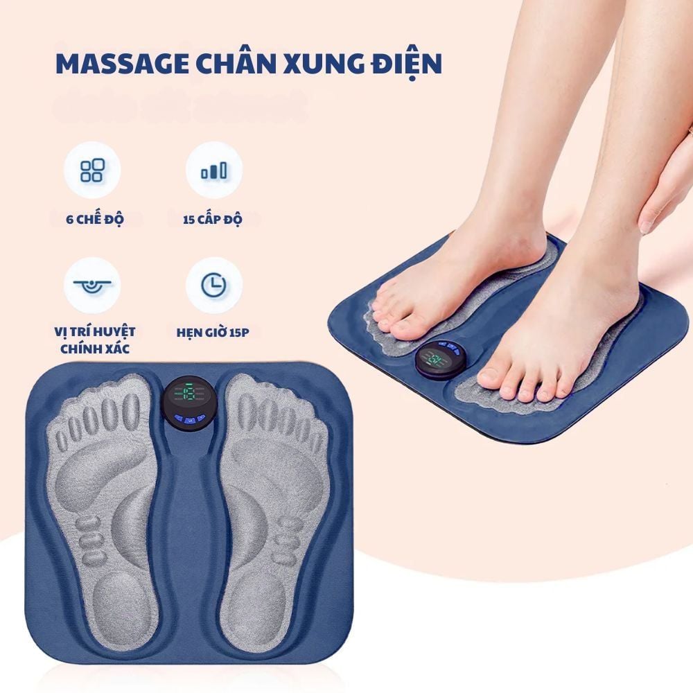 Thảm Massage Chân Xung Điện Kachi MK424 Pin Sạc - Giảm Đau Mỏi, Cải Thiện Tuần Hoàn Máu