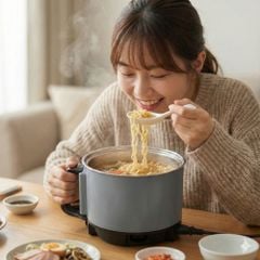 Nồi Lẩu Điện Mini 1.5L Mishio MK392 600W lòng nồi inox 304 không gỉ sét