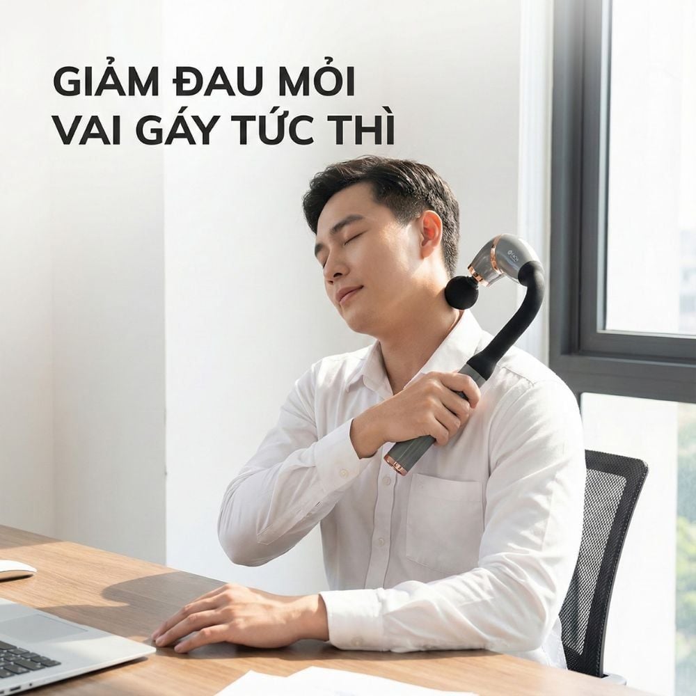 Gậy Massage Kachi MK405 – Súng Massage Cầm Tay Có Tay Nối Dài, Thư Giãn Sâu Từng Nhóm Cơ