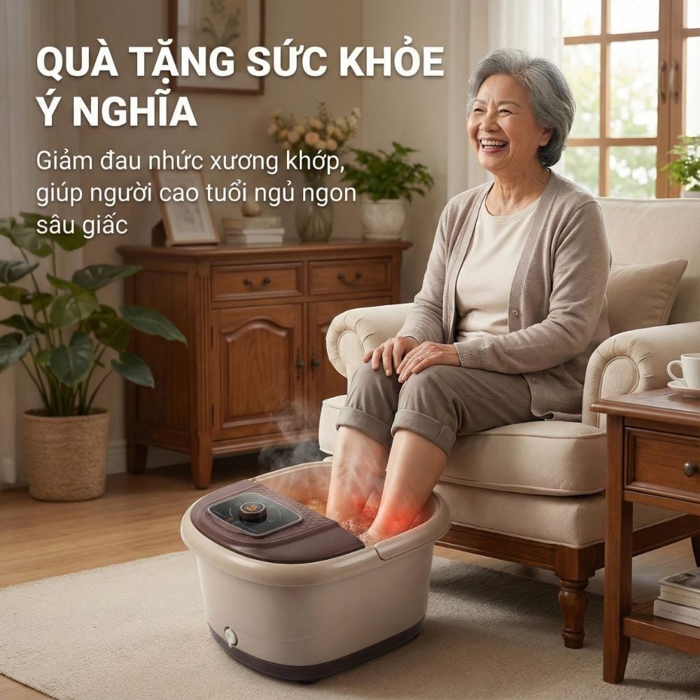 Bồn Ngâm Chân Massage Sục Khí KACHI MK440 - Tự Động Giữ Nước Ấm, Có Khay Thảo Dược