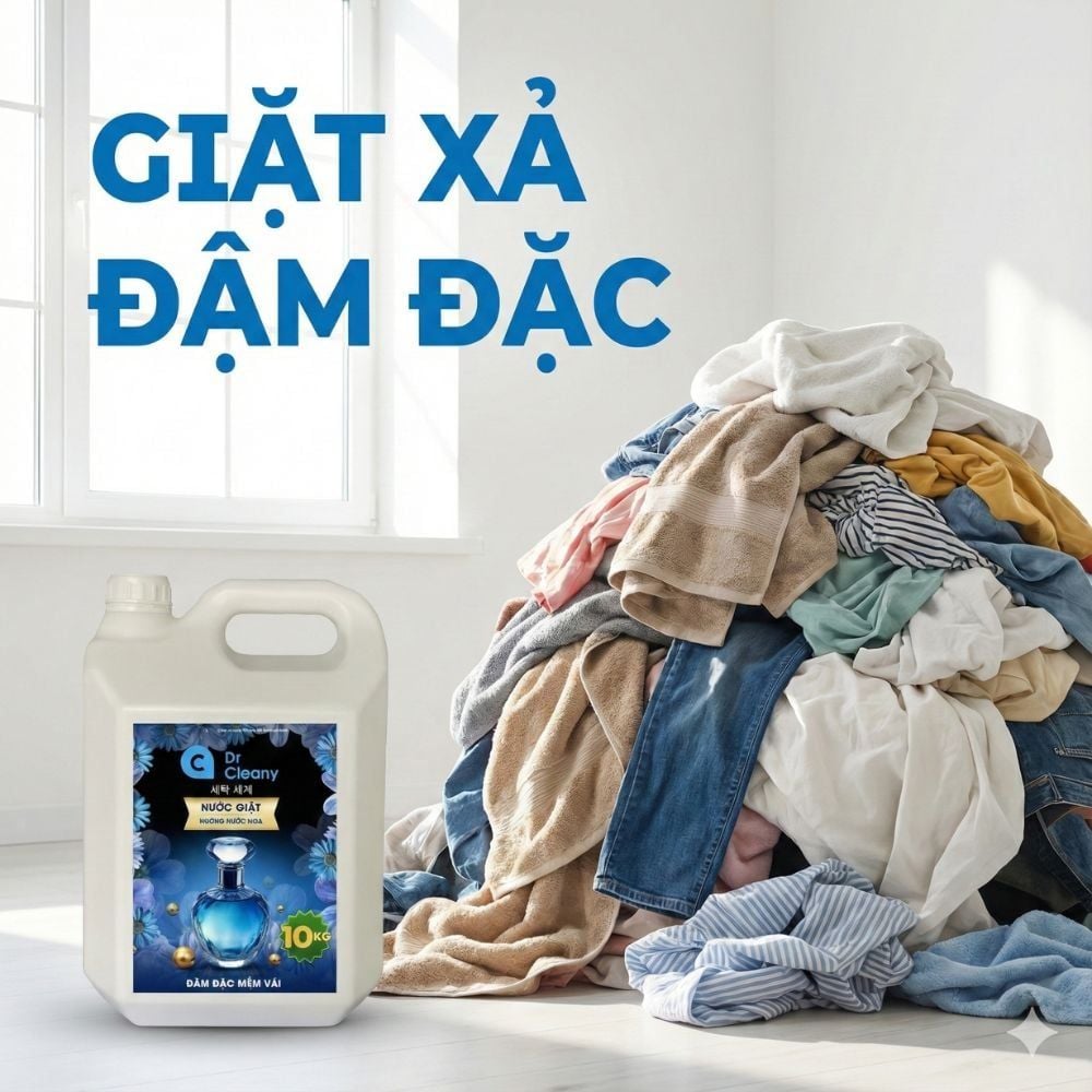 Nước giặt Dr. Cleany 10KG (Xanh) - Chuyên dụng giặt ủi, Sạch sâu MK