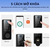  Khóa Cửa Thông Minh Kachi MK44 – Mở Khóa App Tuya + Vân tay + Chìa khóa + Thẻ từ + Mã số 