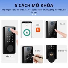 Khóa Cửa Thông Minh Kachi MK44 – Mở Khóa App Tuya + Vân tay + Chìa khóa + Thẻ từ + Mã số