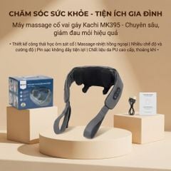 Máy massage cổ vay gáy 6D Kachi MK395 mô phỏng bàn tay người, chạy pin không dây tiện lợi