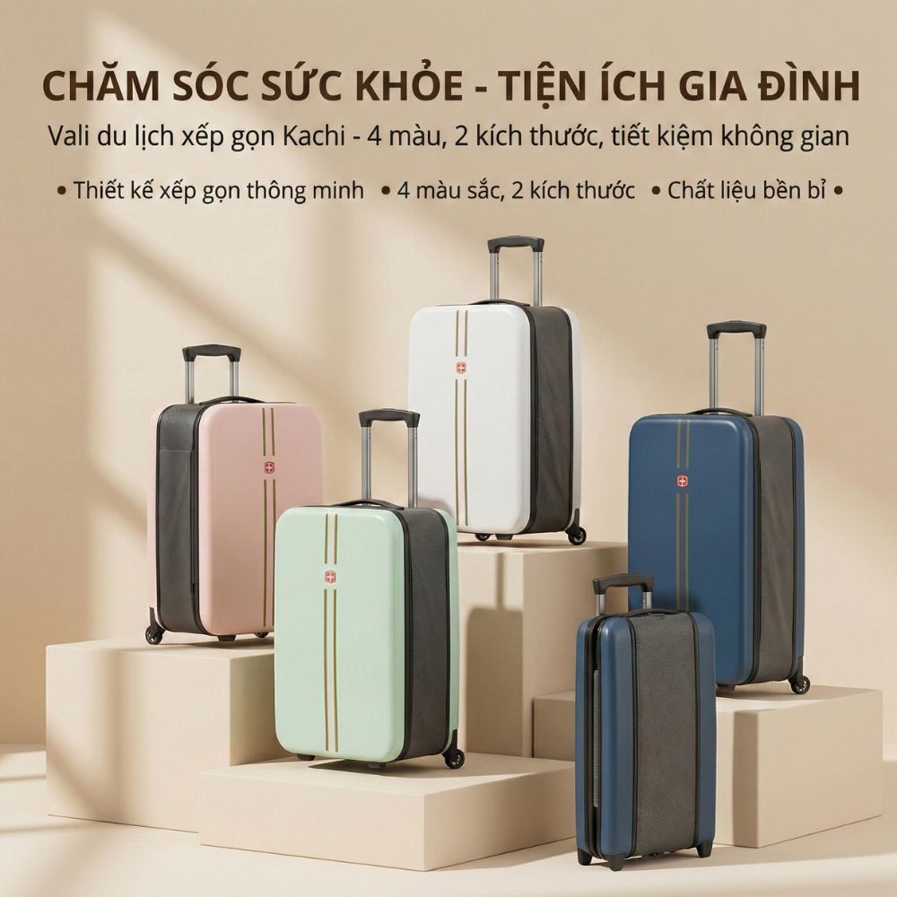Vali du lịch xếp gọn tiết kiệm không gian MK356 size 24