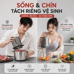 Máy Xay Thực Phẩm Đa Năng Mishio MK444 (2.0L) - Cối Thủy Tinh tặng cối Inox 304 Phân Loại Thực Phẩm Sống Chín