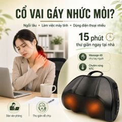 Gối Massage Cổ Vai Gáy Kachi MK450 – Công Nghệ Massage 4D Chườm Nóng