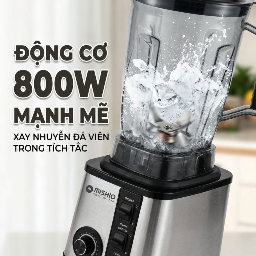 Máy Xay Sinh Tố Công Nghiệp Đa Năng Mishio MK446 (3.0L) - Công Suất 800W