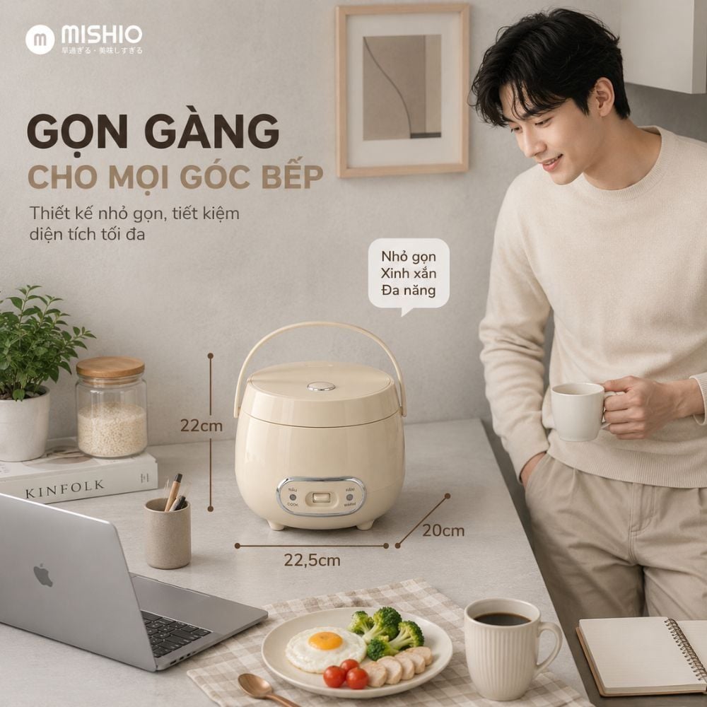 Hình ảnh chi tiết: Nồi cơm điện 1.2L Mishio MK387