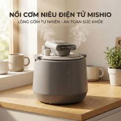 Nồi Cơm Điện Áp Suất Lòng Sứ Dưỡng Sinh Mishio MK396 dung tích 0.8L cho 1-2 người – Bí Quyết Cho Cơm Gạo Lứt