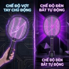 Đèn muỗi có chức năng vợt muỗi Kachi MK386 với đế sạc tích hợp