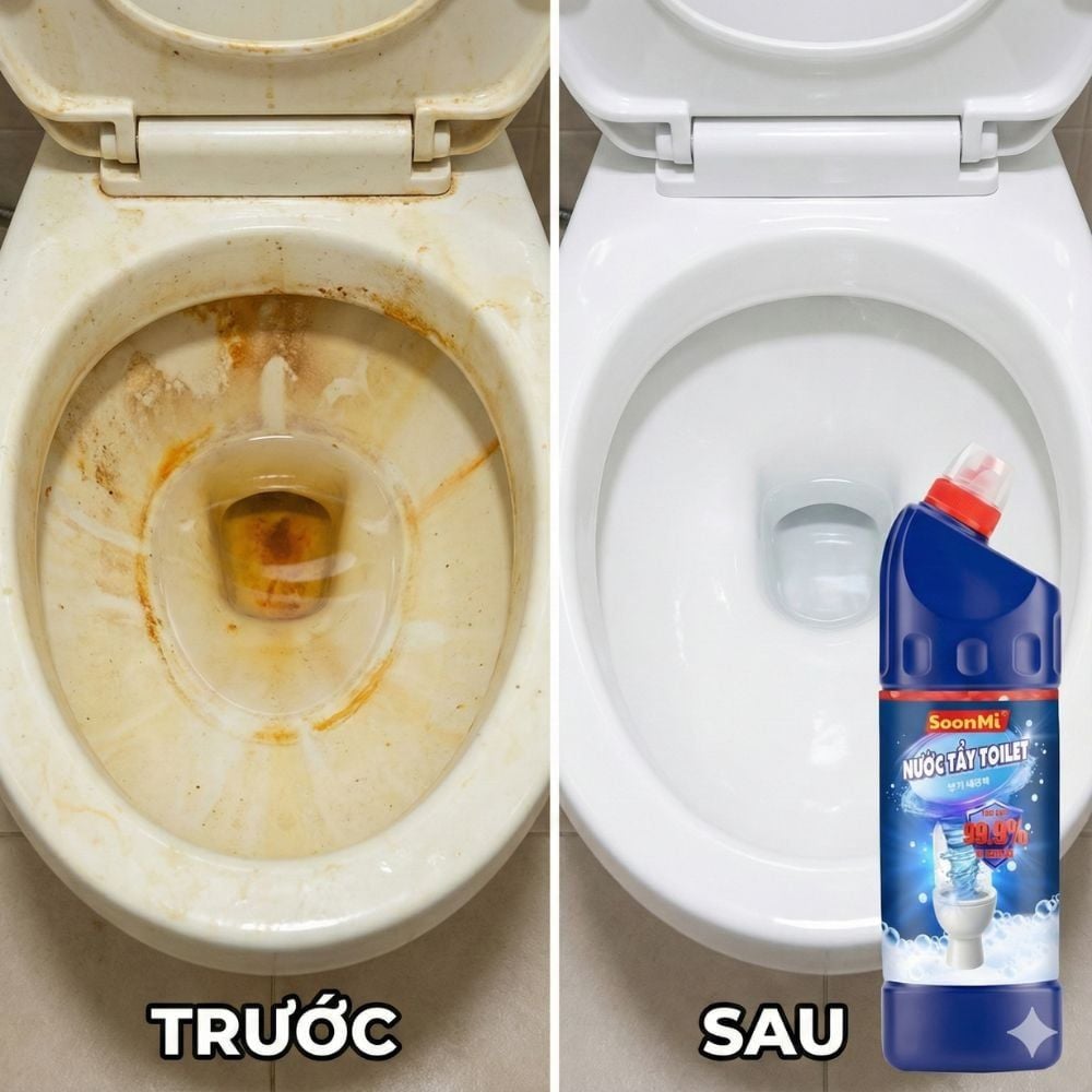 Nước Tẩy Toilet SoonMi 880ml - Diệt 99.9% Vi Khuẩn, Tẩy Sạch Vết Ố Vàng MK