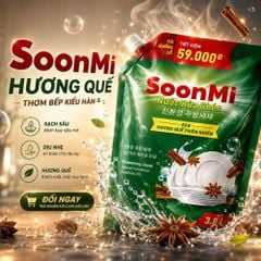 Nước rửa chén hương Quế Soonmi túi lớn 4KG - Dung tích 3.8L MK