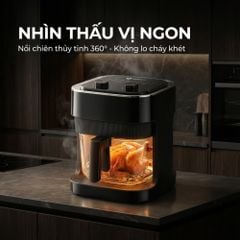 Nồi chiên không dầu thủy tinh Mishio MK373 | Dung tích 7 lít lòng nồi không bong tróc gỉ sét