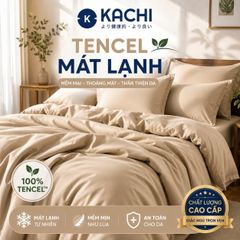 Bộ Drap Lụa Tencel 100% – Mát Lạnh, Mềm Mịn (Size 1m6/1m8 – Bọc Nệm Dày 20cm) MK445 Kachi