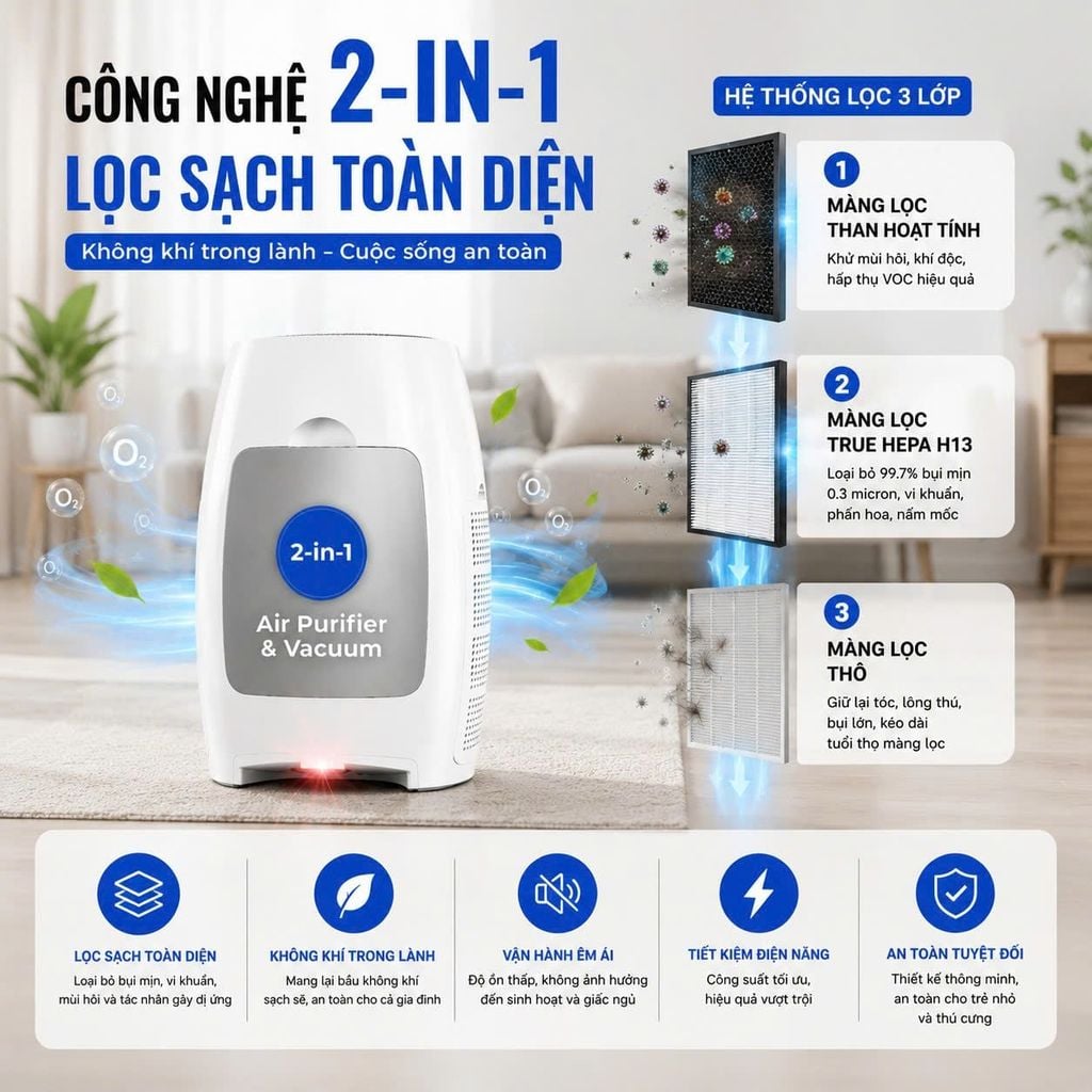 Trạm Hút Rác Quét Nhà Tự Động Kachi MK888: Tích Hợp Máy Lọc Không Khí, Hút Lông Thú Cưng & Hút Tóc Chuyên Dụng